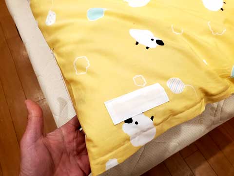 打ち直し綿で手作り保育所お昼寝布団　三重県熊野市向井ふとん店