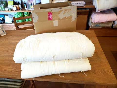 埼玉県からご注文、打ち直し敷布団 三重県熊野市向井ふとん店