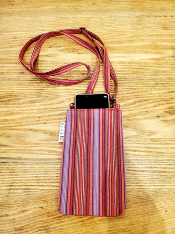 市木木綿スマートフォン用サコッシュ 三重県熊野市向井ふとん店
