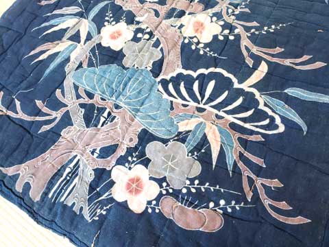 藍染江戸時代の市木木綿掛布団 向井ふとん店