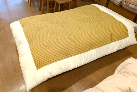 山口県からご注文、会津木綿の掛け布団を打ち直し作り替え