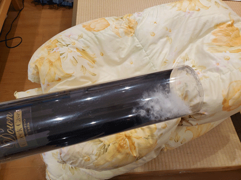 羽毛が出てくる羽毛布団の作り替えリフォーム 三重県熊野市向井ふとん店