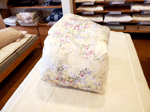 羽毛布団仕立替えリフォーム事例 三重県熊野市向井ふとん店