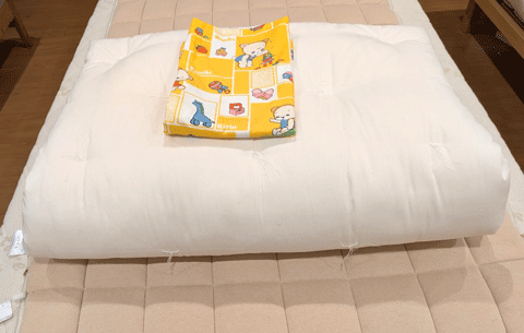 和歌山県古座川町からご注文、手作りベビー敷布団　三重県熊野市向井ふとん店