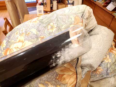羽毛がへたった羽毛布団の作り替えリフォーム 三重県熊野市向井ふとん店