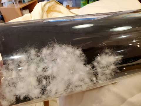 クィーンサイズの羽毛布団の作り替えリフォーム　三重県熊野市向井ふとん店