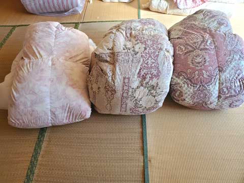 ダブルサイズの羽毛布団のリフォーム納品事例 三重県熊野市向井ふとん店