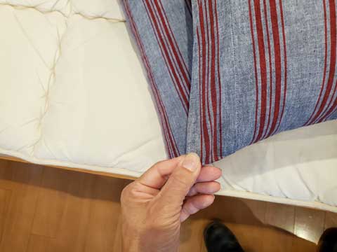 打ち直して仕立替え市木木綿手作り座布団 三重県熊野市向井ふとん店