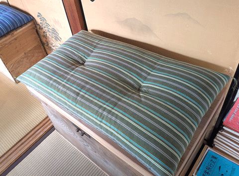 オーダーメイド三重県伝統工芸品市木木綿長座布団　三重県熊野市向井ふとん店