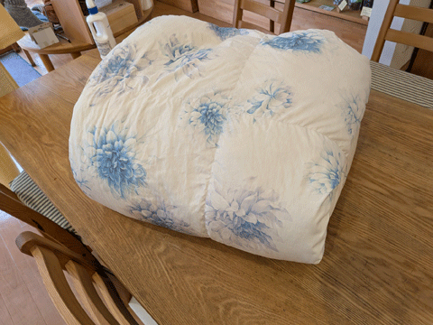 羽毛肌布団作り替えリフォーム　三重県熊野市向井ふとん店